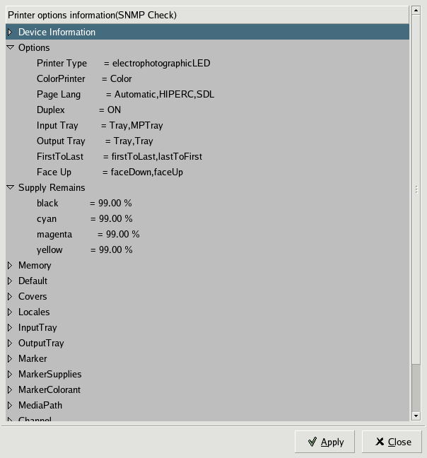 SNMP-informations